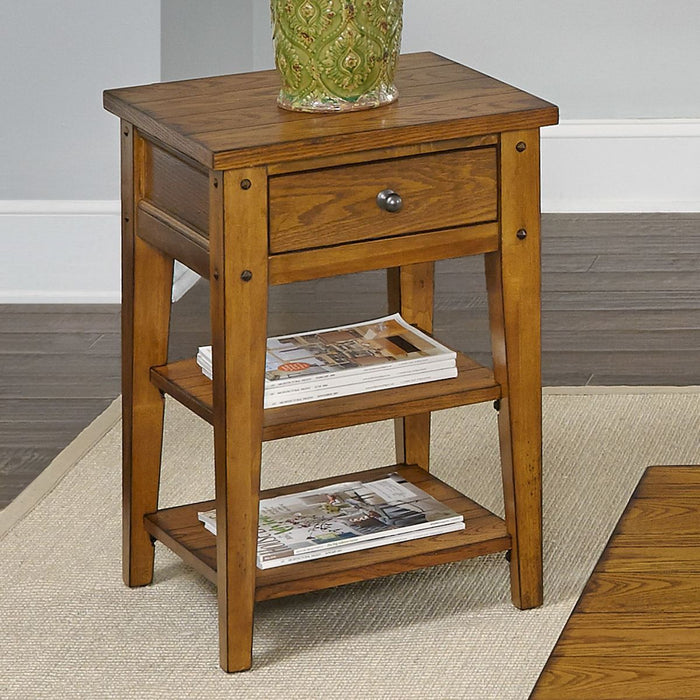 Liberty Furniture Lake House Chair Side Table in Oak