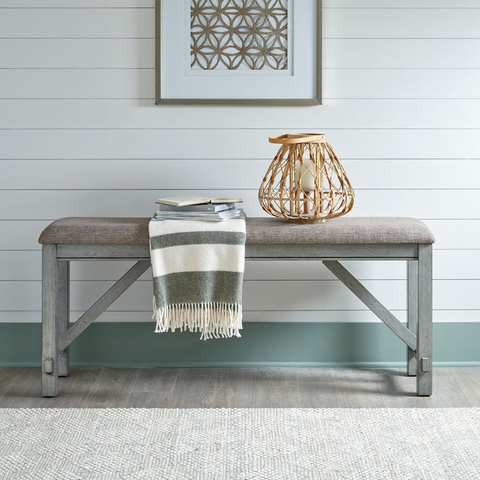Liberty Furniture Newport Counter Height Dining Bench in Smokey Grey image
