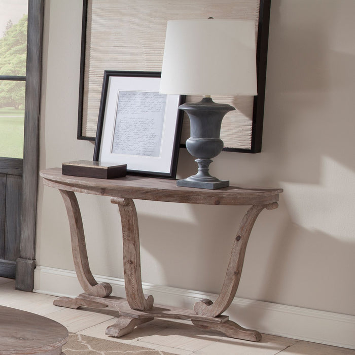Liberty Furniture Greystone Mill Sofa Table in Stone White image