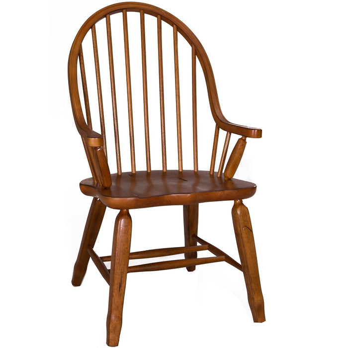 Treasures Bow Back Arm Chair in Oak (Set of 2)