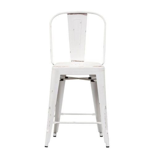 Liberty Furniture Vintage Series Bow Back Counter Chair in Antique White (Set of 2) image