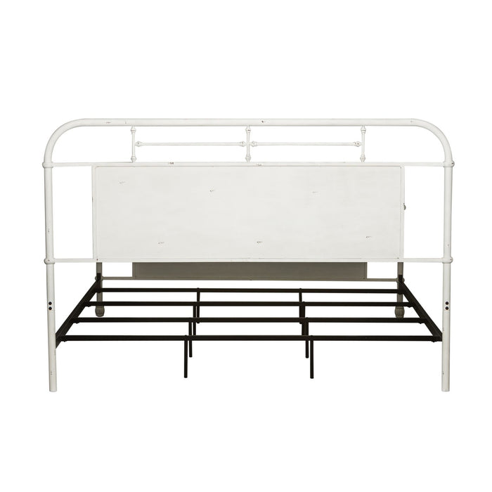 Vintage Series Queen Metal Bed in Antique White