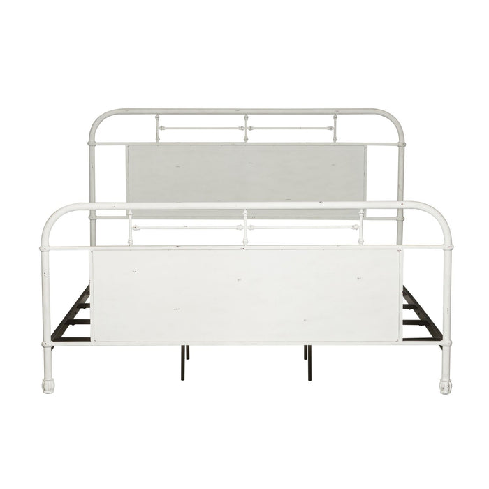 Vintage Series King Metal Bed in Antique White