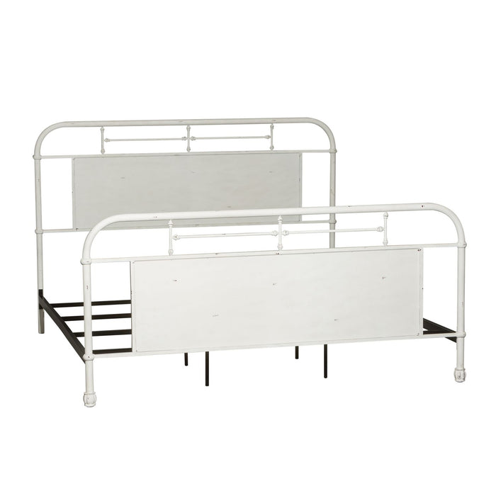 Vintage Series King Metal Bed in Antique White