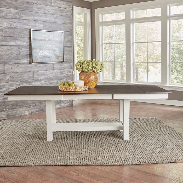 Liberty Furniture Brook Bay Trestle Table in Textured White 182-CD-TRS image