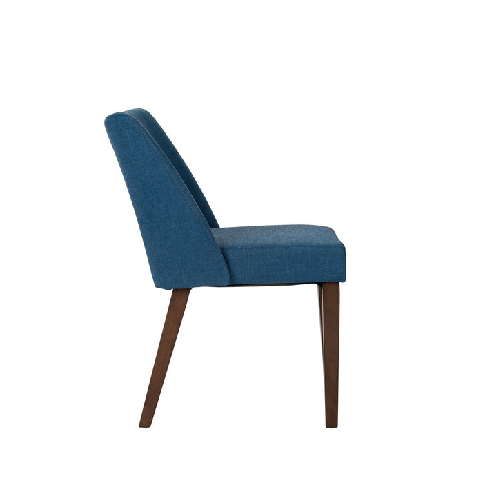 Space Saver Nido Chair (Blue) in Satin Walnut (Set of 2)