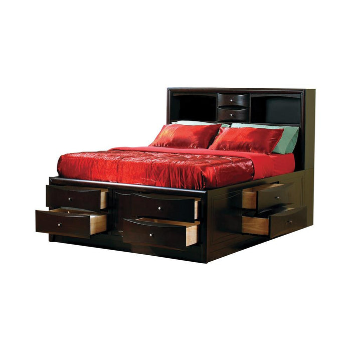 Phoenix 10-drawer Eastern King Bed Deep Cappuccino image