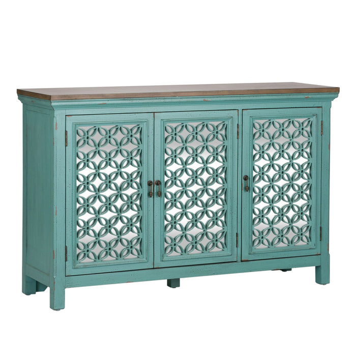 Kensington 3 Door Accent Cabinet in Turquoise