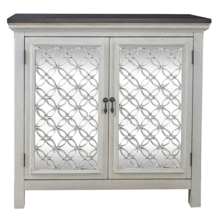 Liberty Furniture Westridge 2 Door Accent Cabinet in Wire Brushed Gray and White image
