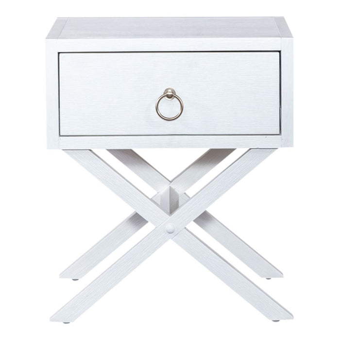 Liberty Furniture Midnight 1 Drawer Accent Table in Wire Brushed White image