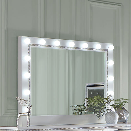 Eleanor White Rectangular Dresser Mirror with Light image
