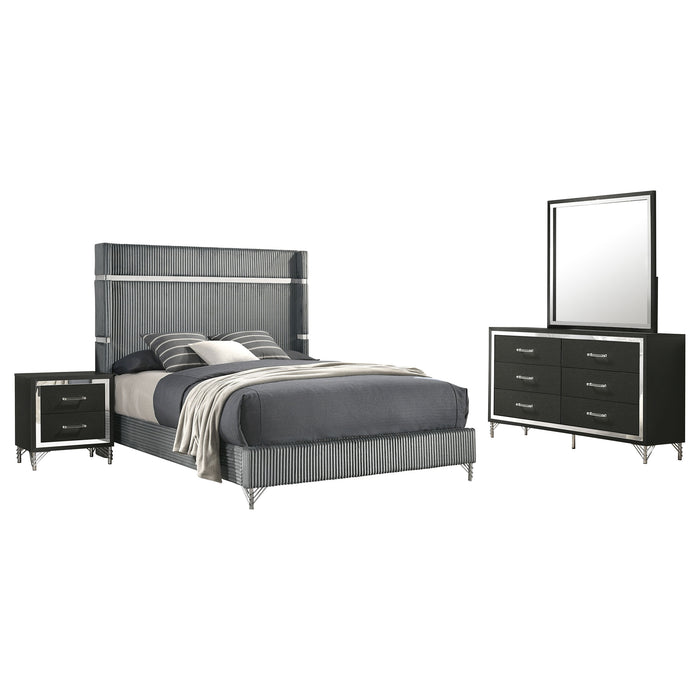 Lucia 4 & 5 Piece Bedroom Set King & Queen Beige & Grey