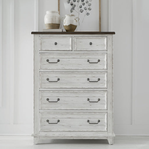 Liberty Furniture River Place 6 Drawer Chest in Riverstone White and Tobacco image
