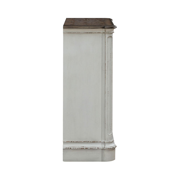 Magnolia Manor Accent Cabinet in Antique White & Weathered Bark EST SHIP TIME APPX 4 WEEKS