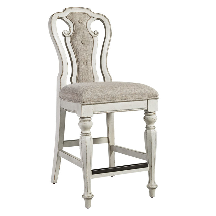 Magnolia Manor Upholstered Counter Height Chair in Antique White (Set of 2)