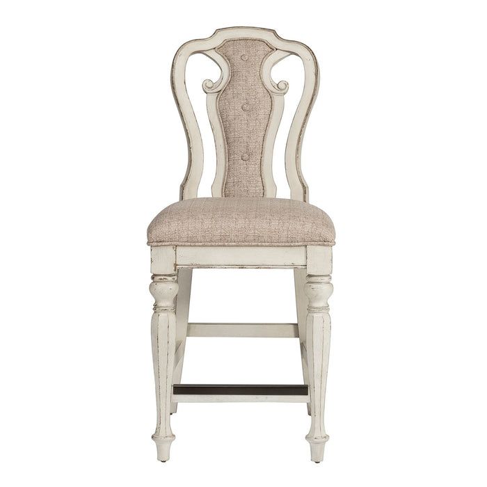 Magnolia Manor Upholstered Counter Height Chair in Antique White (Set of 2)
