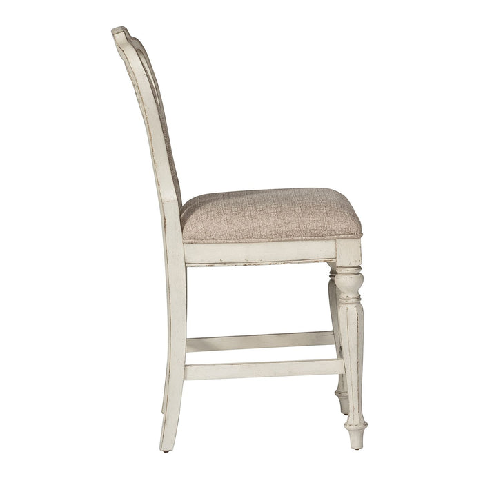 Magnolia Manor Upholstered Counter Height Chair in Antique White (Set of 2)