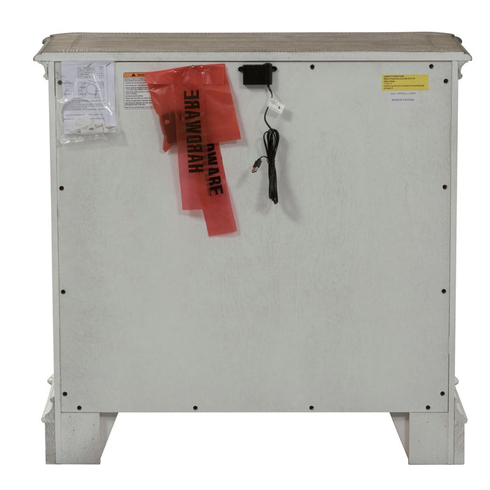 Magnolia Manor 3 Drawer Bedside Chest in Antique White