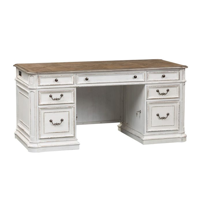 Magnolia Manor Jr Executive Desk in Antique White 244-HOJ-DSK