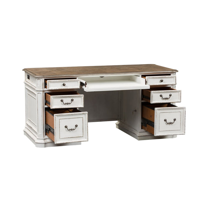 Magnolia Manor Jr Executive Desk in Antique White 244-HOJ-DSK