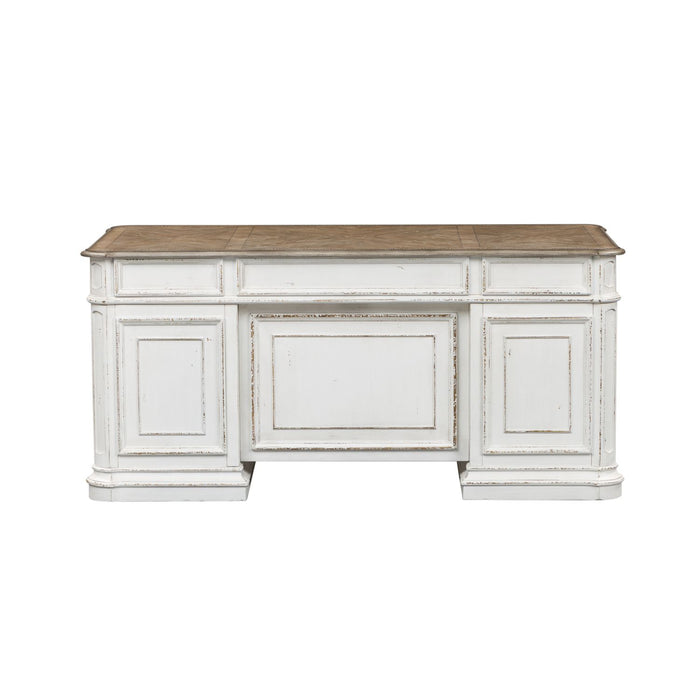 Magnolia Manor Jr Executive Desk in Antique White 244-HOJ-DSK