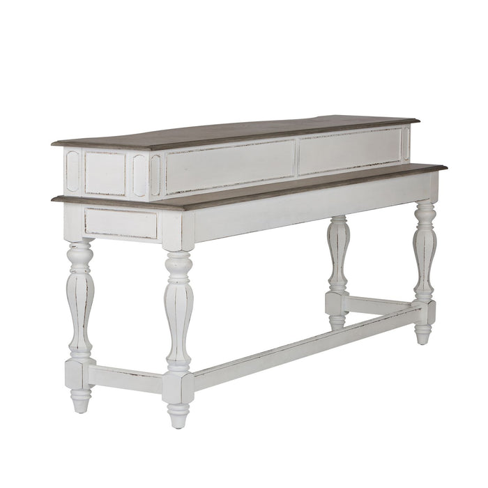 Magnolia Manor Console Bar Table in Antique White