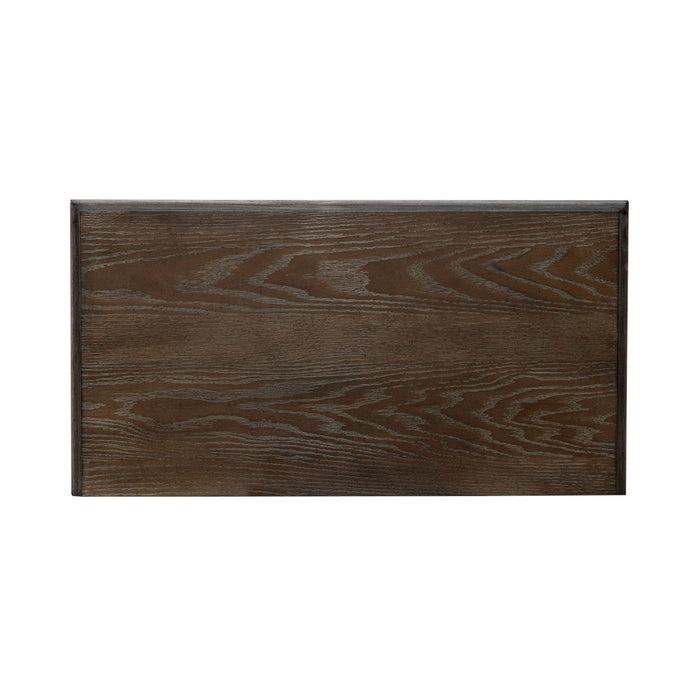 Liberty Furniture Magnolia Manor Pet Feeder Cabinet in Antique White & Weathered Bark EST SHIP TIME APPX 4 WEEKS