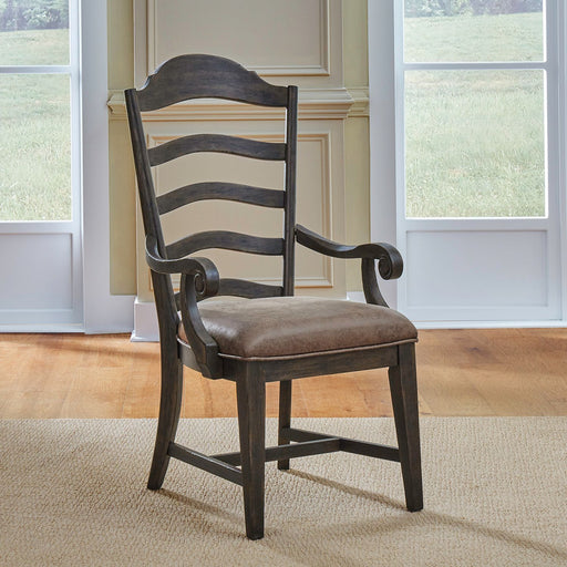 Liberty Furniture Paradise Valley Uph Ladder Back Arm Chair (Set of 2) in Saddle Brown image