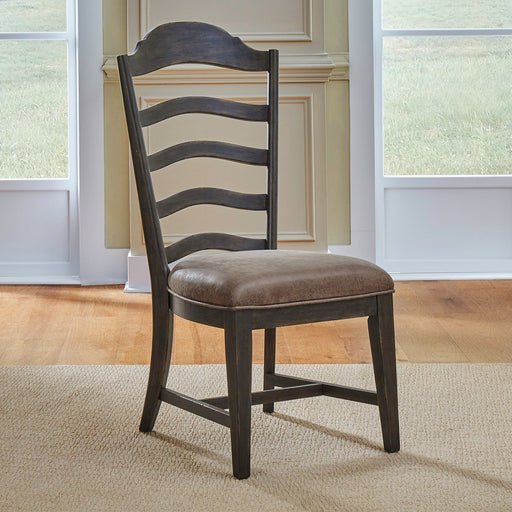 Liberty Furniture Paradise Valley Uph Ladder Back Side Chair (Set of 2) in Saddle Brown image