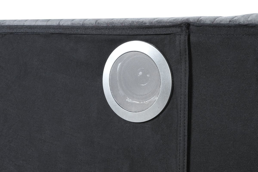 Galaxy Home Lizelle King Bed in with Ambient Lighting in Black image