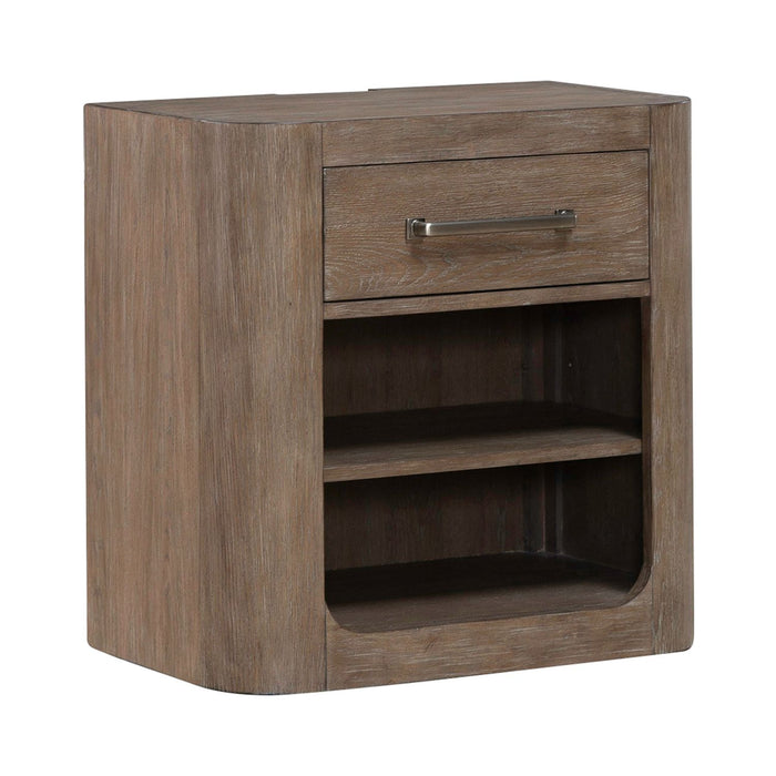 South Bend Open Nightstand w/ Charging Station in Burnished Clay