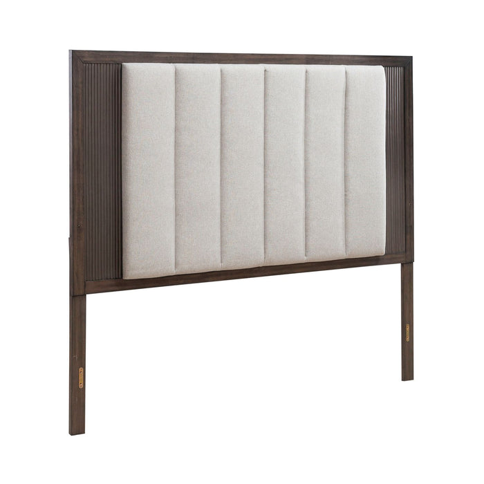 Modern Edge King Upholstered Bed in Caffe