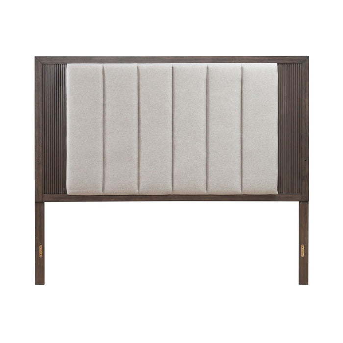 Modern Edge King Upholstered Bed in Caffe