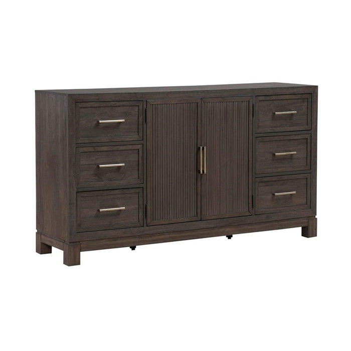 Liberty Furniture Modern Edge 2 Door 6 Drawer Dresser in Caffe