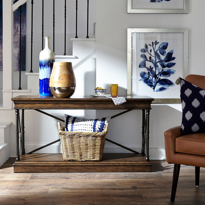 Liberty Furniture Tribeca Rectangular Sofa Table in Cordovian Brown image