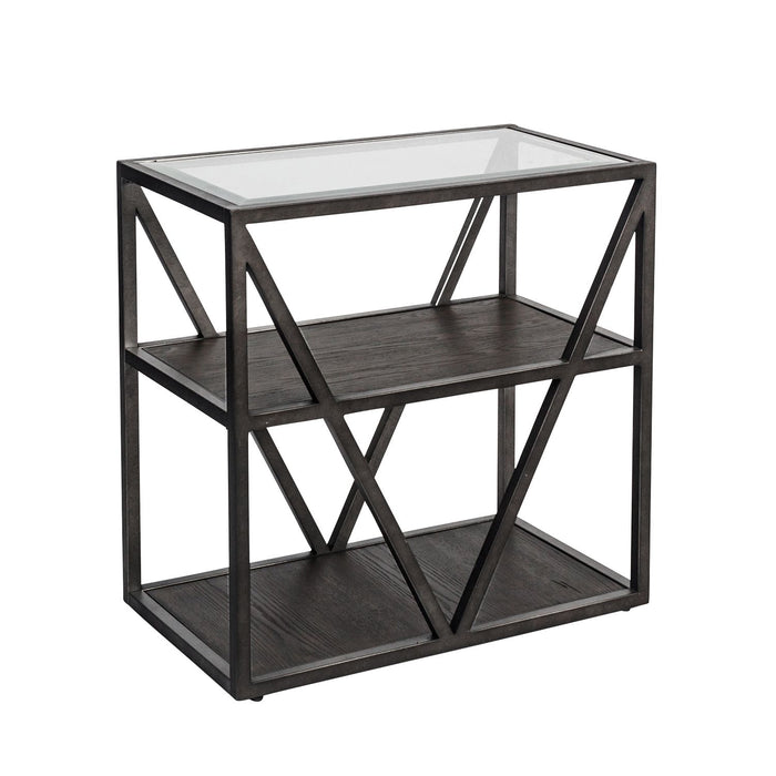 Arista Chair Side Table in Cobblestone Brown