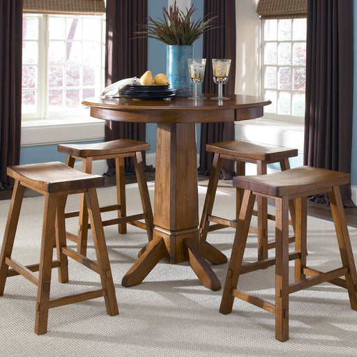 Liberty Furniture Creations II 30 Inch Sawhorse Barstool in Tobacco Finish (Set of 2) image