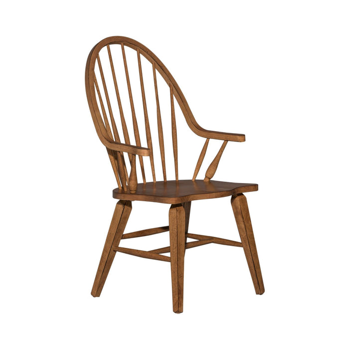 Hearthstone Windsor Back Arm Chair in Rustic Oak (Set of 2)