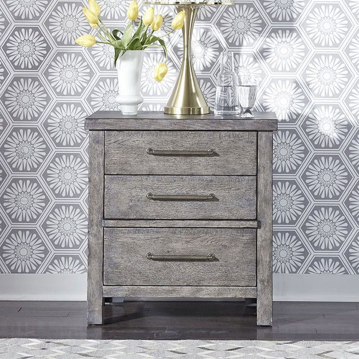 Liberty Furniture Modern Farmhouse Nightstand in Dusty Charcoal