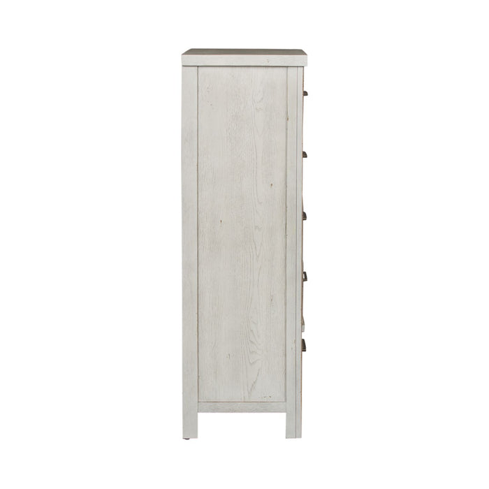 Modern Farmhouse 5 Drawer Chest in White