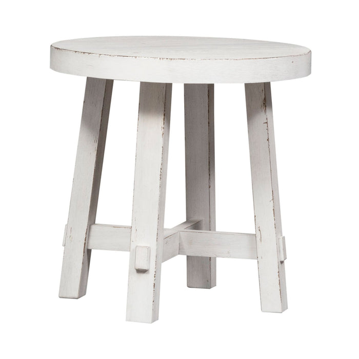 Modern Farmhouse Splay Leg Round End Table