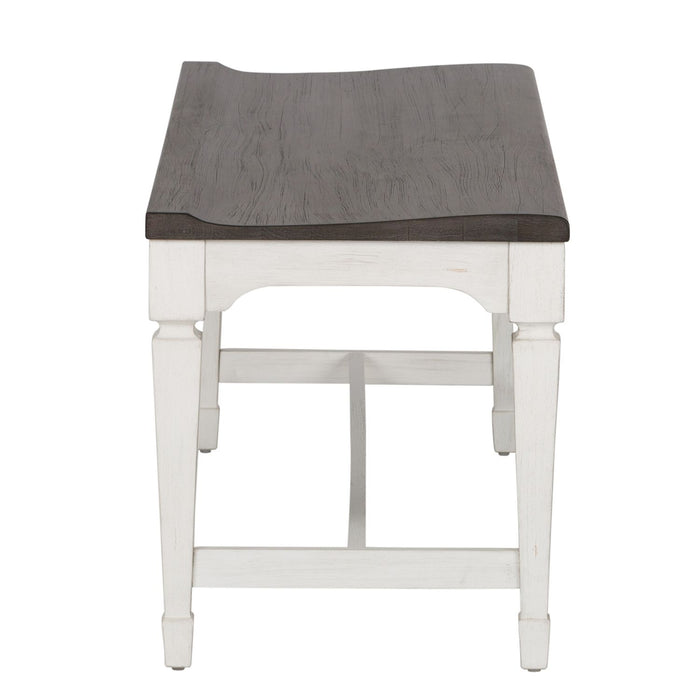 Allyson Park Wood Seat Bench in Wirebrushed White