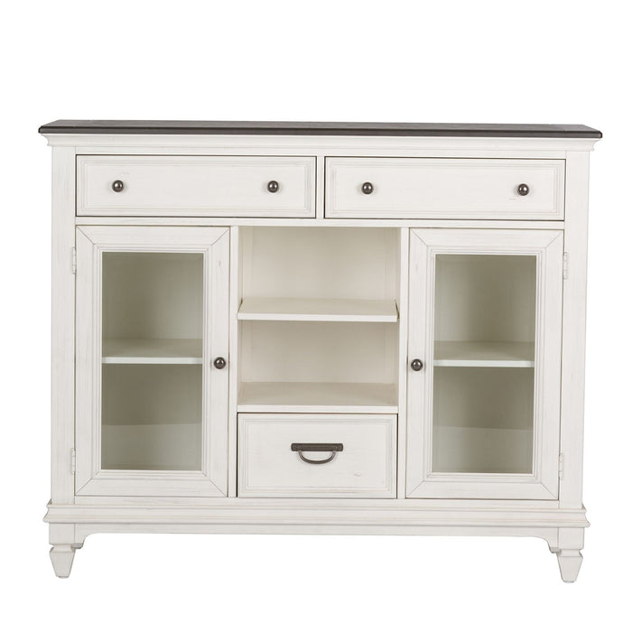 Allyson Park Buffet in White with Charcoal