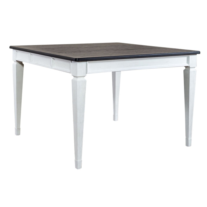 Allyson Park Pedestal Counter Height Leg Table in Wirebrushed White