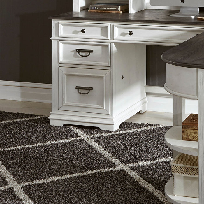 Allyson Park L Shape Writing Desk in Wirebrushed White