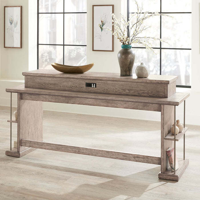 City Scape Console Bar Table in White Oak Veneers
