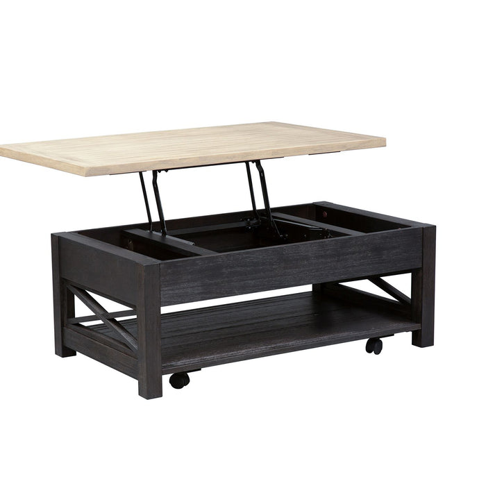Heatherbrook Lift Top Cocktail Table in Charcoal and Ash