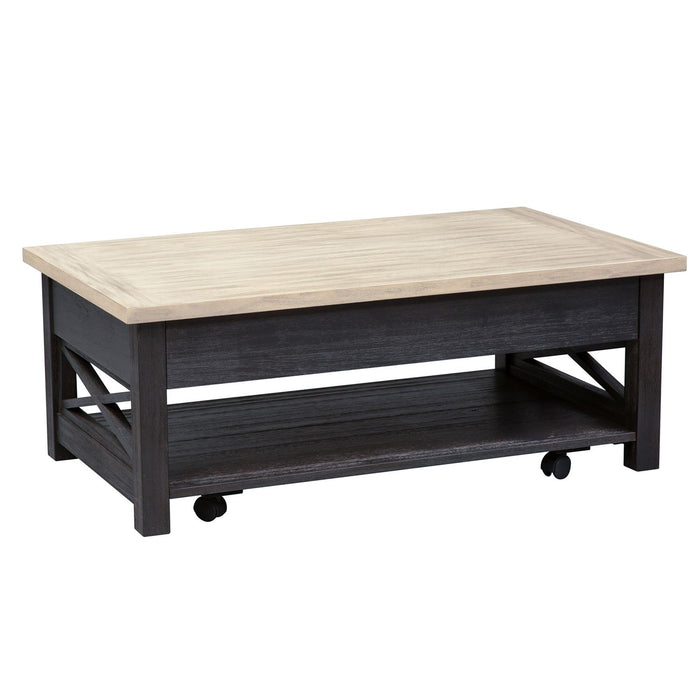 Heatherbrook Lift Top Cocktail Table in Charcoal and Ash