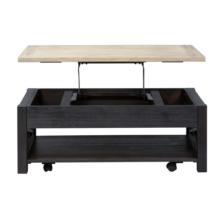 Heatherbrook Lift Top Cocktail Table in Charcoal and Ash