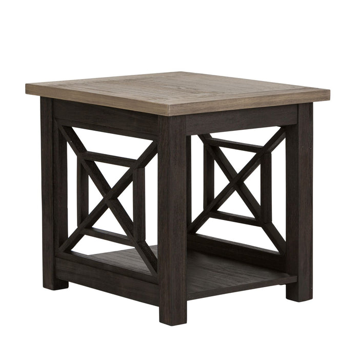 Heatherbrook End Table in Charcoal and Ash